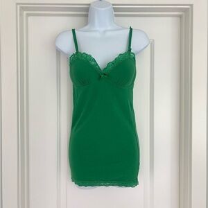 Active Basic Y2K M Lace Trim Stretchy Cami Fairy Coquette